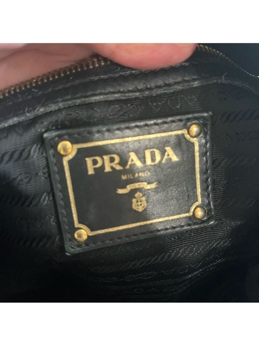 PRADA BLACK TESSUTO JACQUARD TOTE - Picture 8 of 15